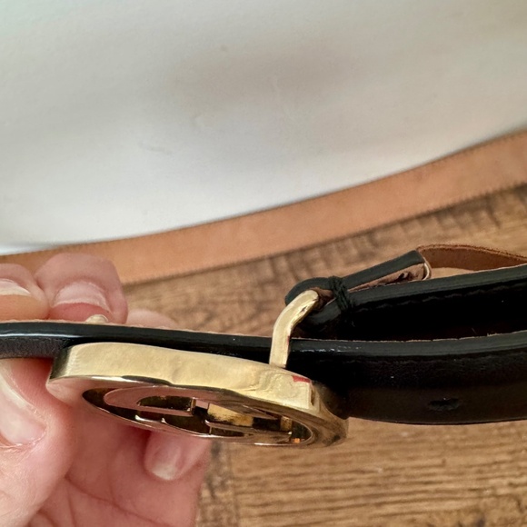 Gucci Interlocking G Buckle Belt Black Leather Gold 90 36 370717 - Picture 4 of 10